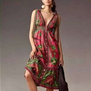 FARM Rio Ana Tapestry Midi Dress Size XL NWT